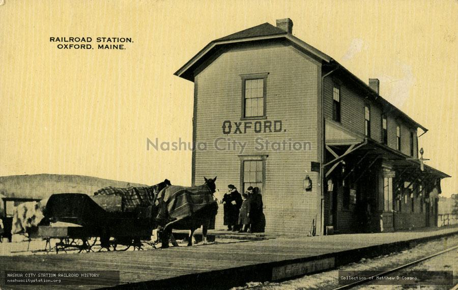 Postcard: Railroad Station, Oxford, Maine